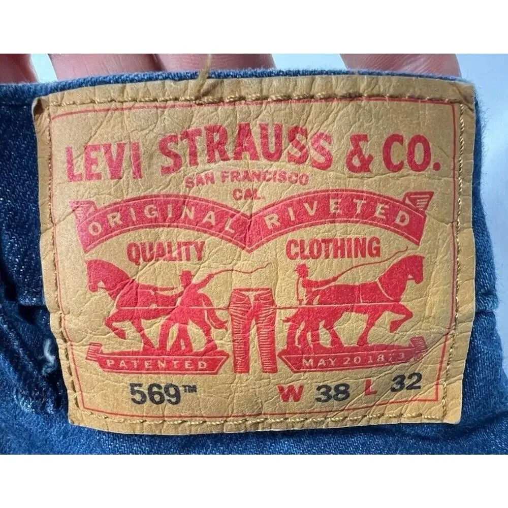 Levis 569 Men's Loose Fit Straight Leg Blue Denim Jeans- Size 39x30.5*‎